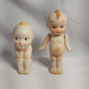 Lot of 2 vintage Price KEWPIE dolls/Figures Ceramic moveable arms‎ sitting